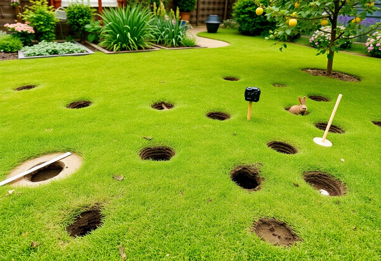 Trous dans le jardin sans monticule : identifier l&rsquo;animal et agir