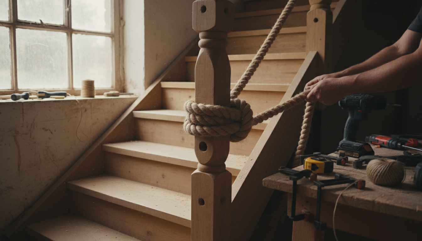 découvrez comment fabriquer un garde-corps d'escalier en corde grâce à notre guide étape par étape, alliant sécurité et design naturel pour votre intérieur.