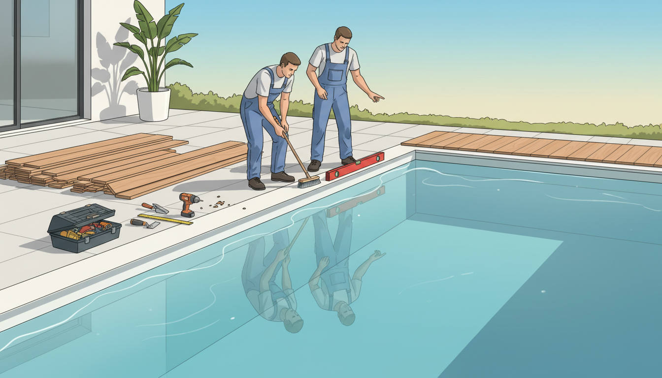 découvrez notre guide complet pour la pose d'une margelle en bois autour de votre piscine, avec des conseils pratiques pour une installation réussie et durable.