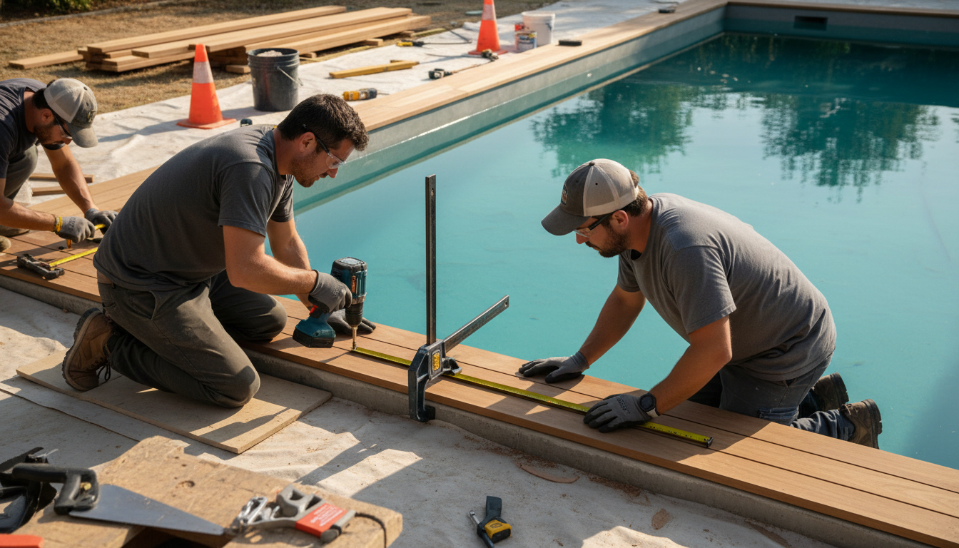 découvrez notre guide complet pour la pose d'une margelle en bois autour de votre piscine, avec des conseils pratiques et les étapes essentielles pour un résultat durable et esthétique.