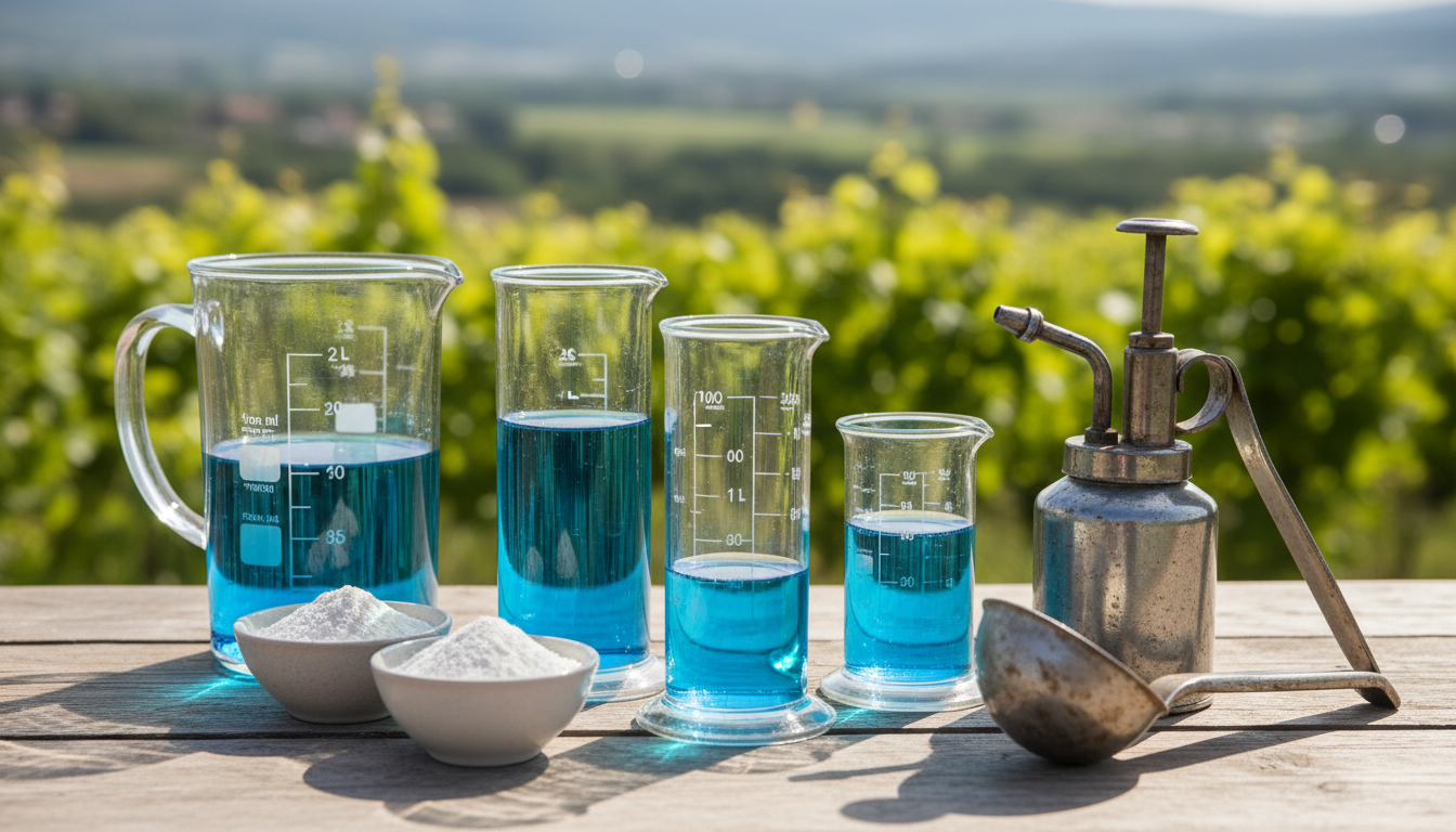 Tableau de dosage pour la bouillie bordelaise